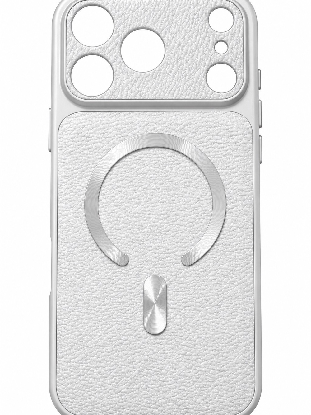 White Magnetic Leather Phone Case for iphone  17 Pro Max & 18 Pro Max